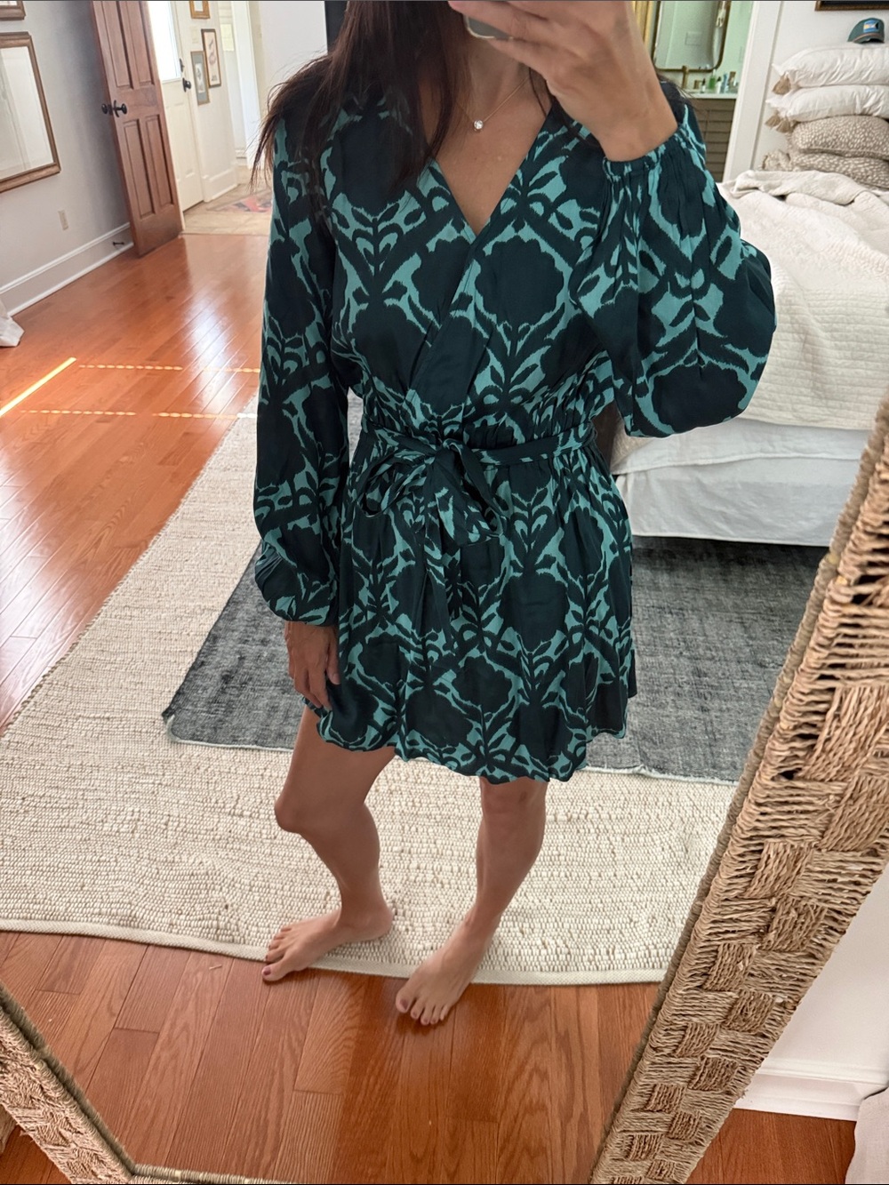 NWT Omika Samira Mini Dress Odisha Everglades with Tie Waist - Medium